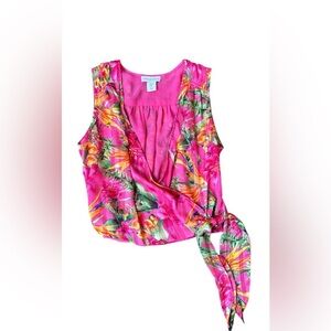 American Living Pink Floral Sleeveless Blouse